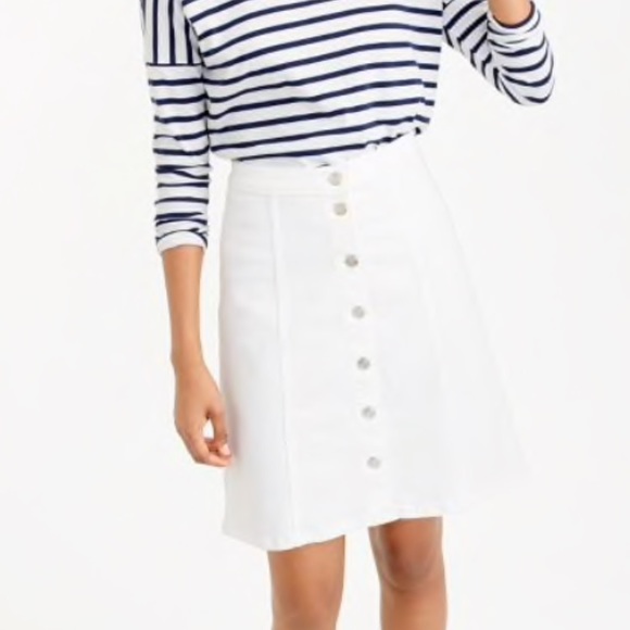 J. Crew Dresses & Skirts - J. Crew White Denim Button-Front Skirt